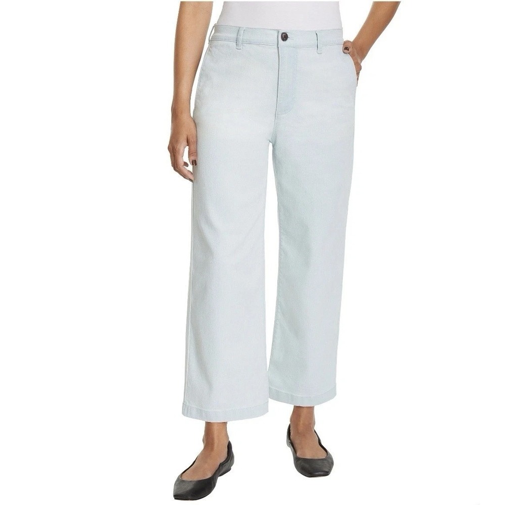 Ella Moss Women's Wide Leg Crop Pant, Light Blue, Size: 6, New